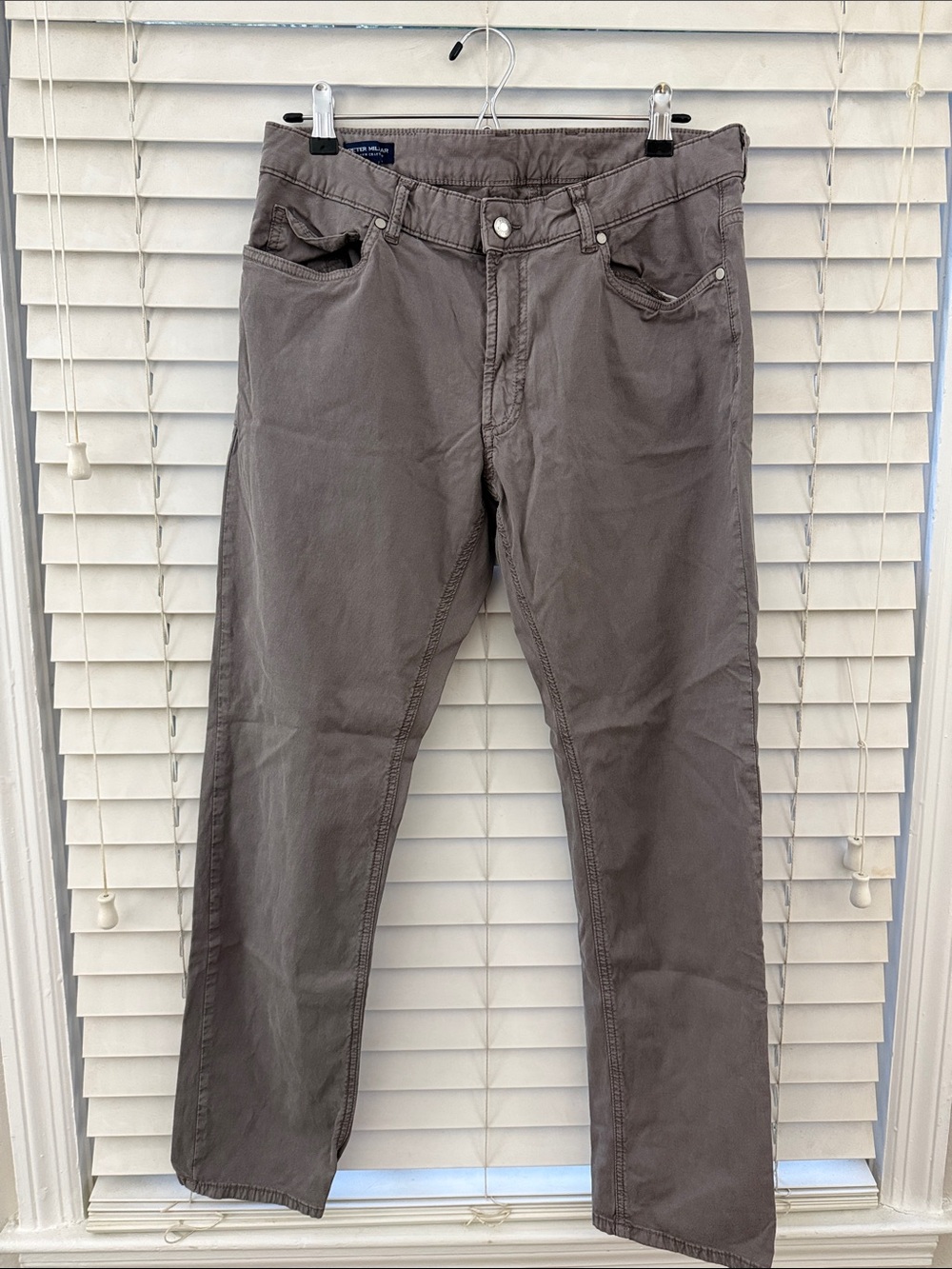 Peter Millar Taupe Straight-Leg Pants